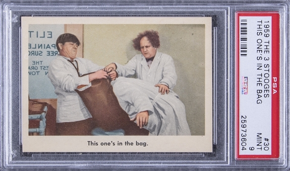 1959 Fleer "Three Stooges" #30 "This Ones In The Bag." – PSA MINT 9
